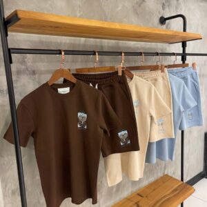 Ensemble short t-shirt été – tenue sport décontractée en coton